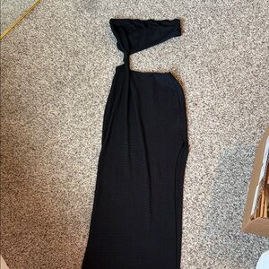 SHEIN Black Asymmetrical One-Shoulder Dress